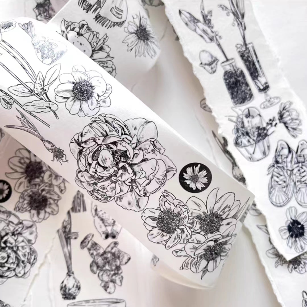 Journal Tape (black and white)  Dingding