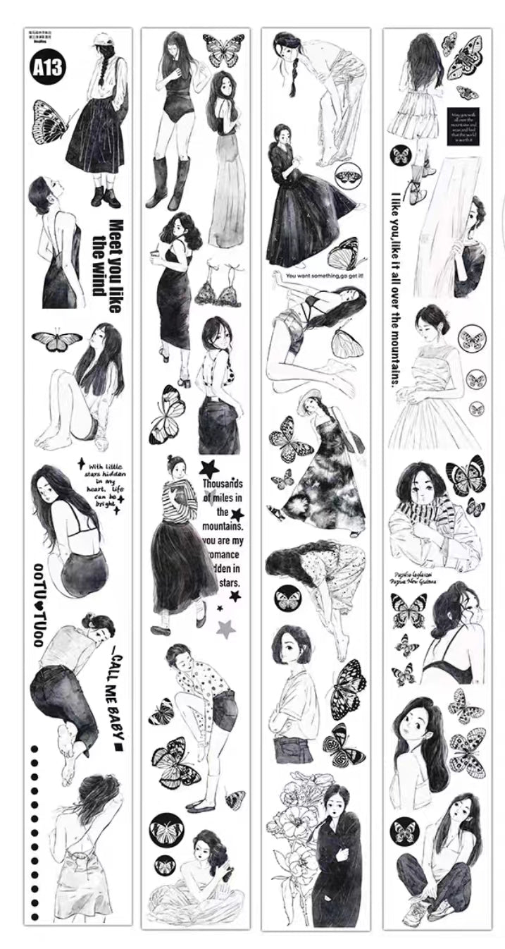 Journal Tape (black and white)  Dingding