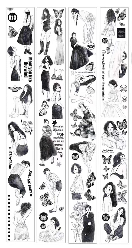 Journal Tape (black and white)  Dingding