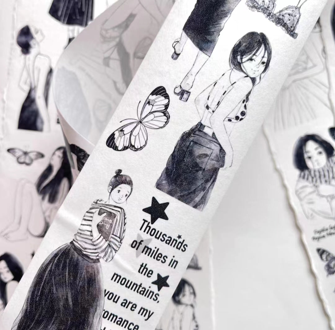 Journal Tape (black and white)  Dingding