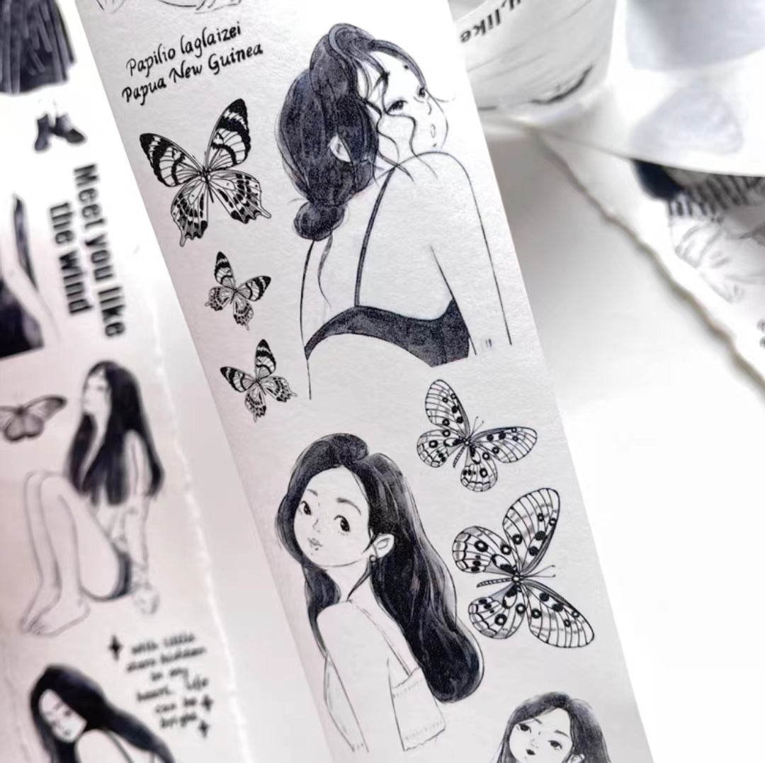 Journal Tape (black and white)  Dingding