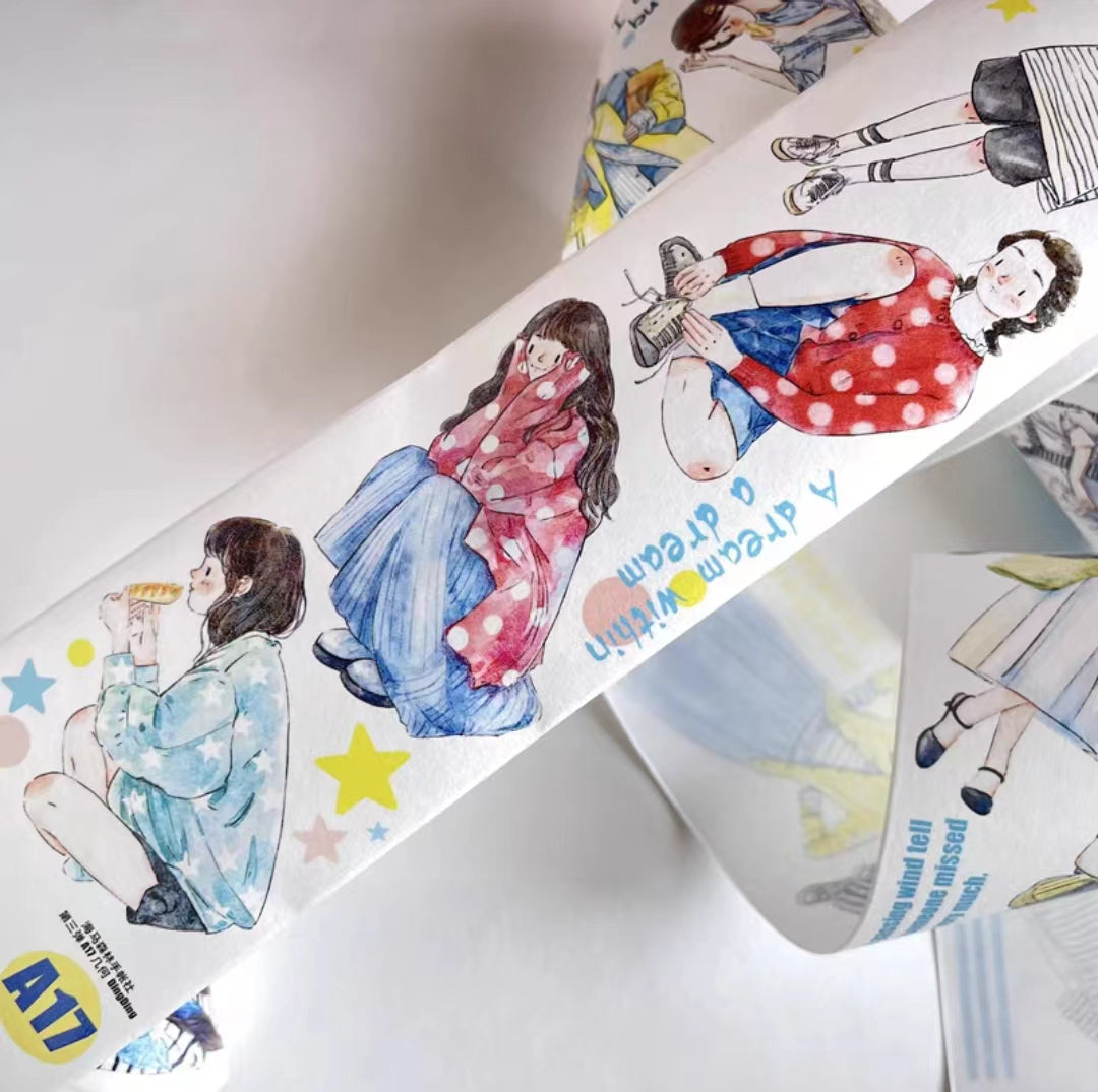 Journal Tape (character）5 meters/roll  (Dingding)