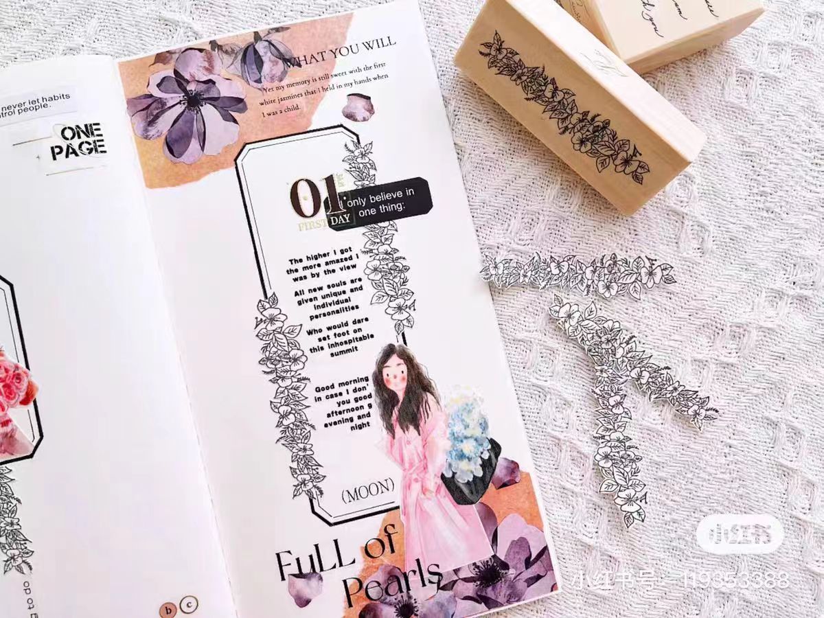 Journal wooden stamp