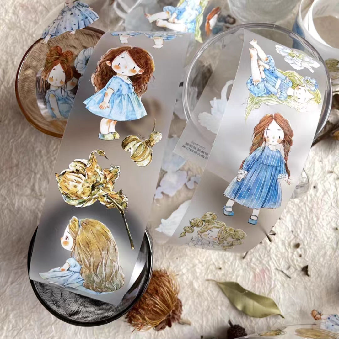 Journal Tape (lovely girl）5 meters/roll  (Dingding)