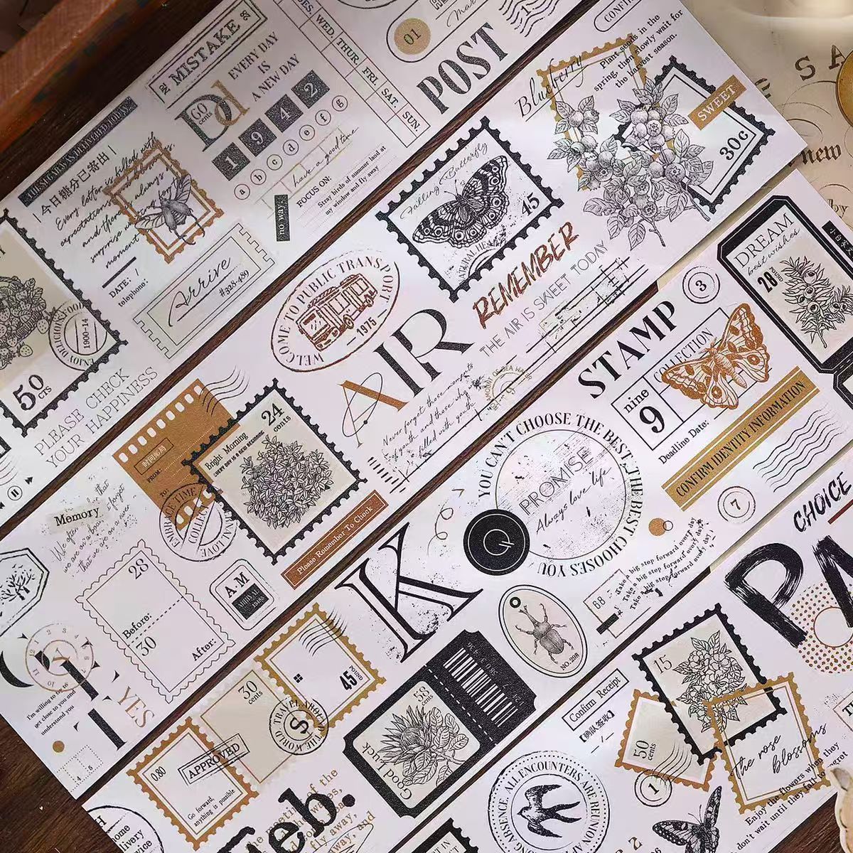 شريط المجلات (طوابع الملصقات العتيقة) 6 أمتار / لفة