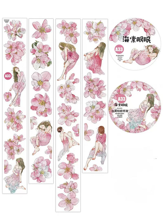 Journal Tape (flower and girl）6cm*5m/roll  Dingding