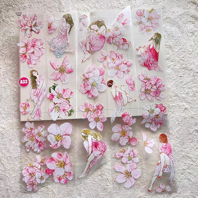 Journal Tape (flower and girl）6cm*5m/roll  Dingding