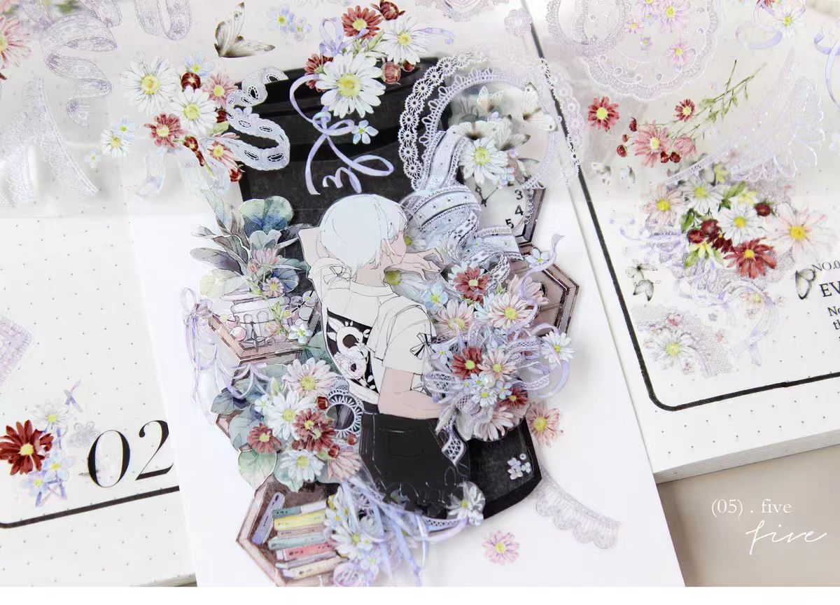 Journal tape (flower) 60mm*10m/roll