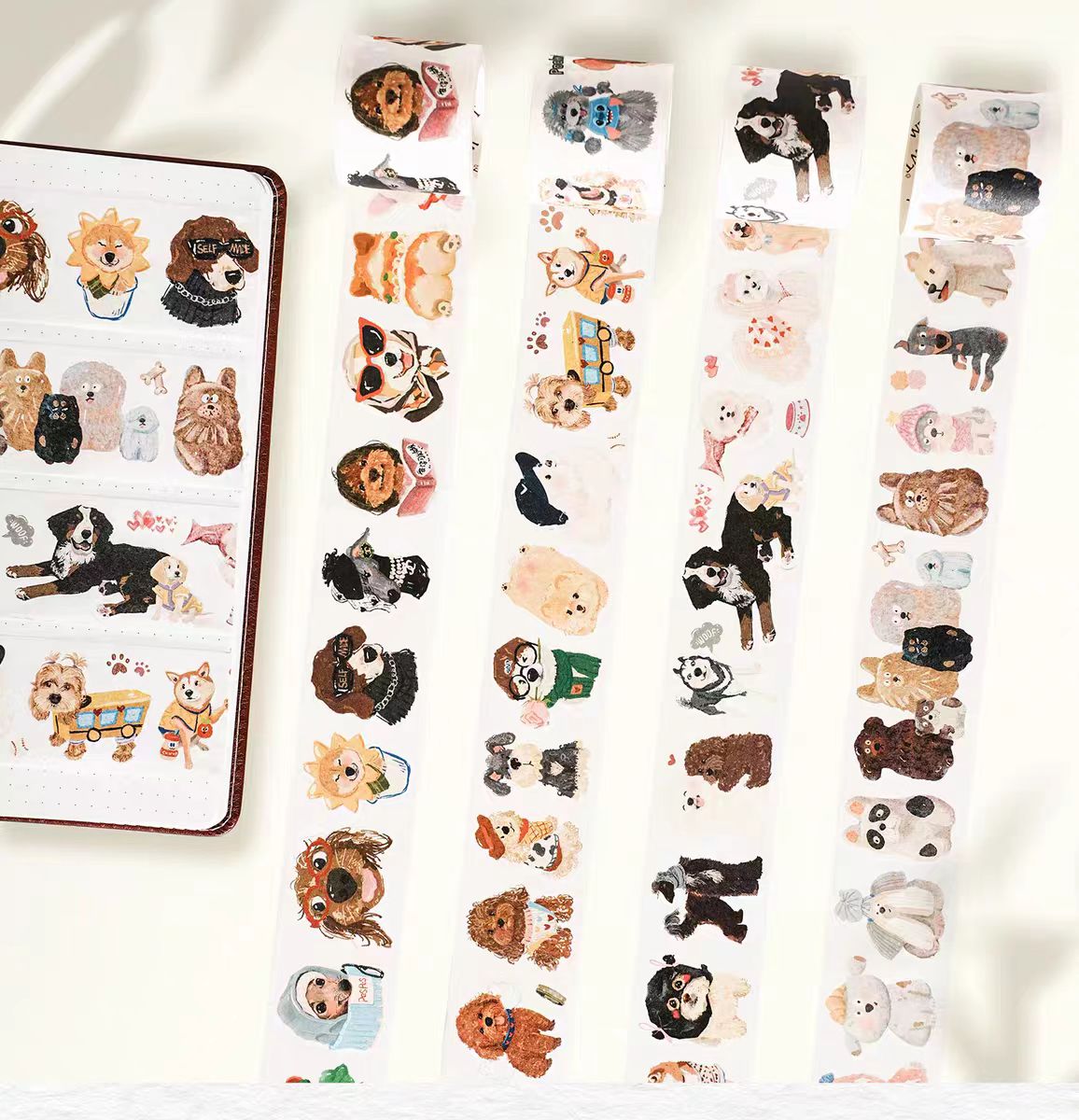 Journal washi tapes (a set of 4 rolls) 4cm*5m/roll