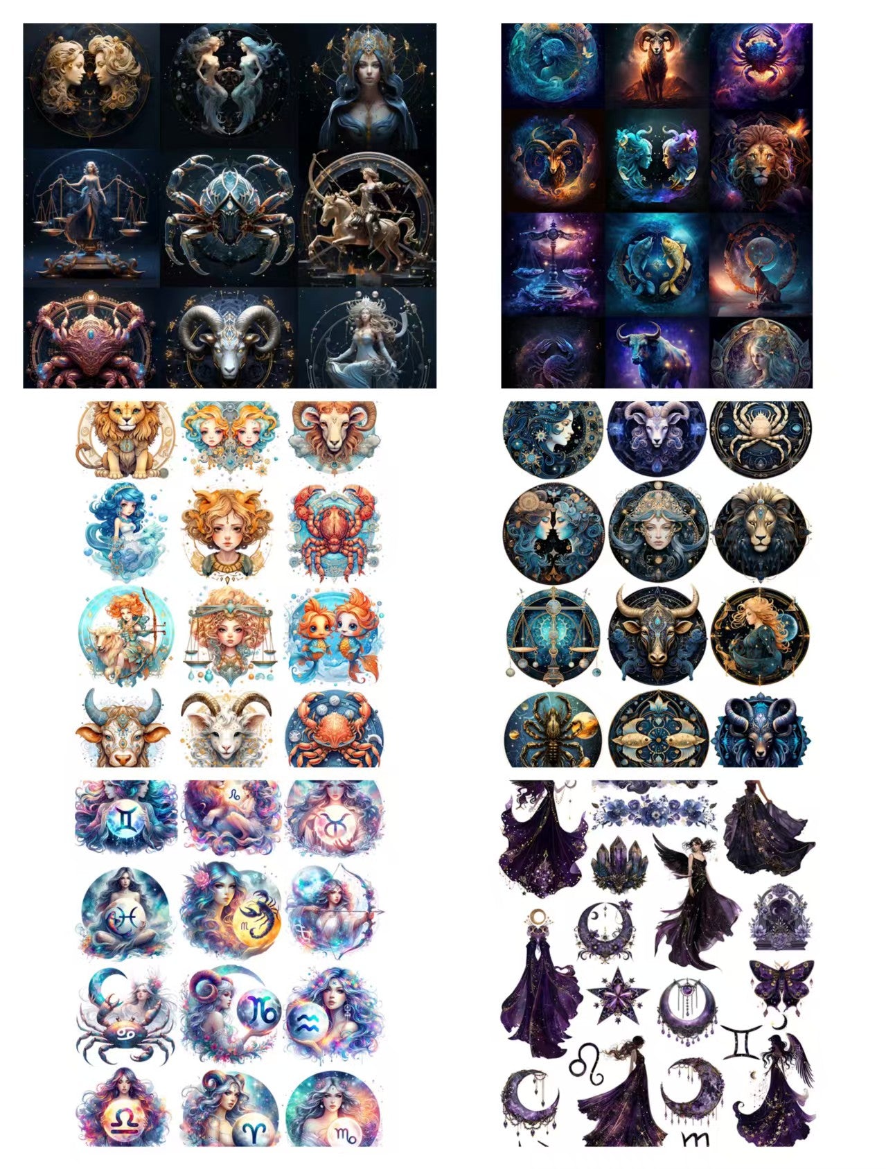 Journal sticker packs (Zodiac)