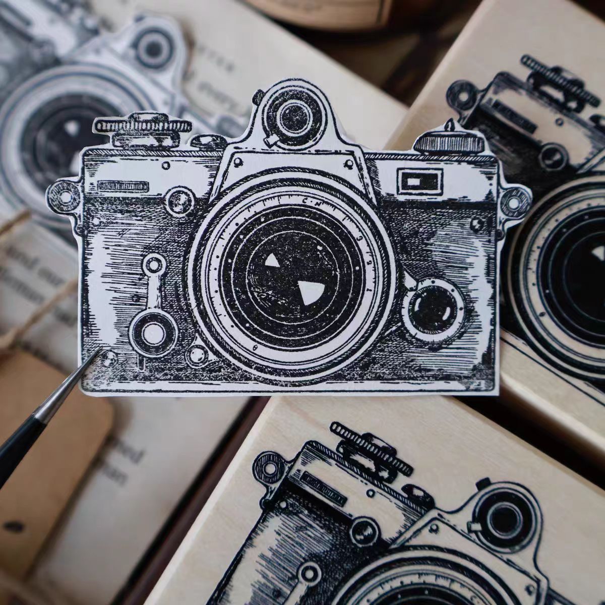 Camera Stamp Wooden stamp (Camera) – lamstationeryshop