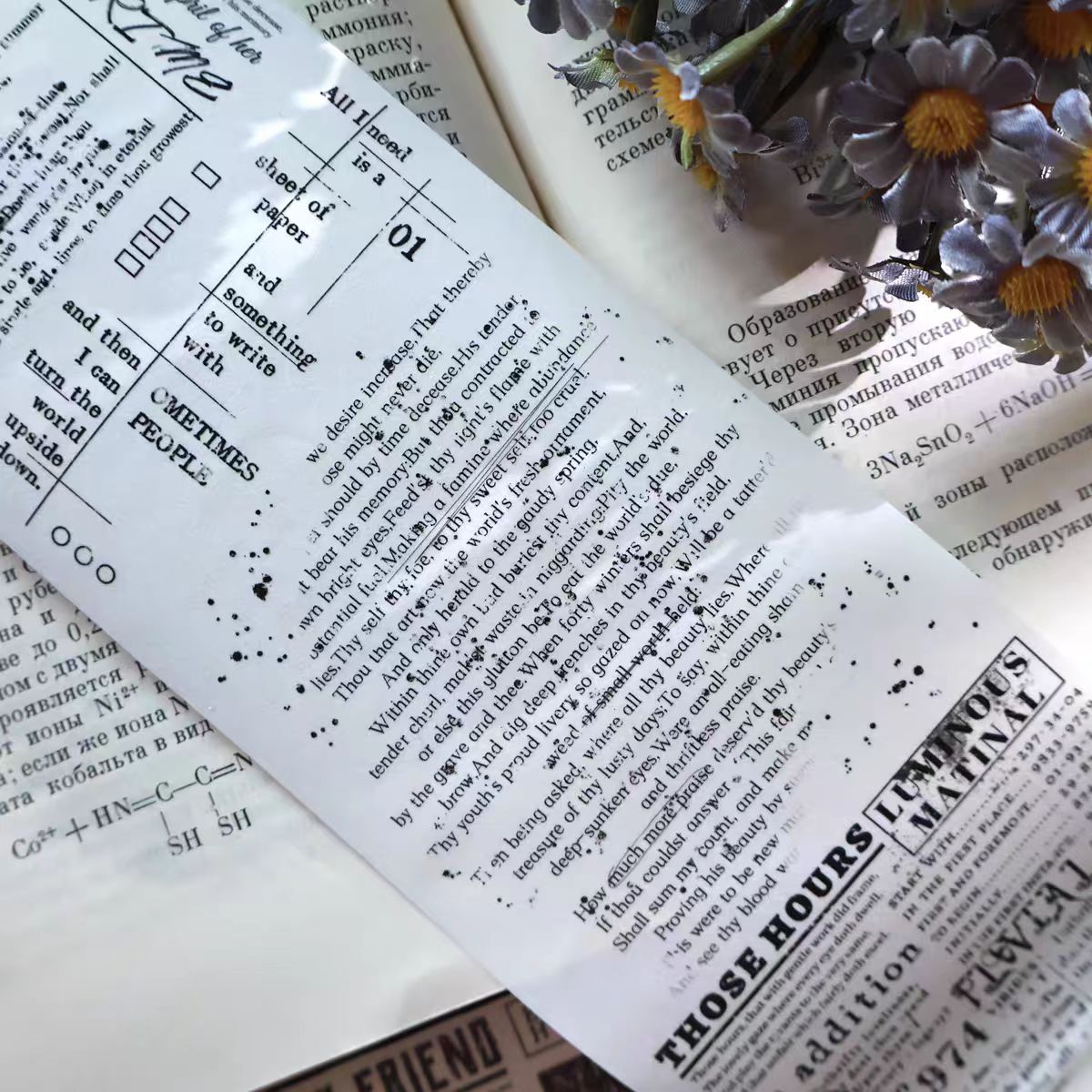 Journal PET/Washi tape (Word) 8cm*5m/roll