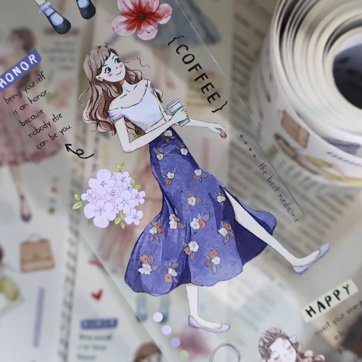 Journal PET/Washi tape (Character) 5.5cm*5m/roll