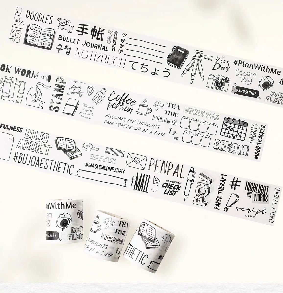 Journal Washi Tape (5cm*5m*3 rolls)