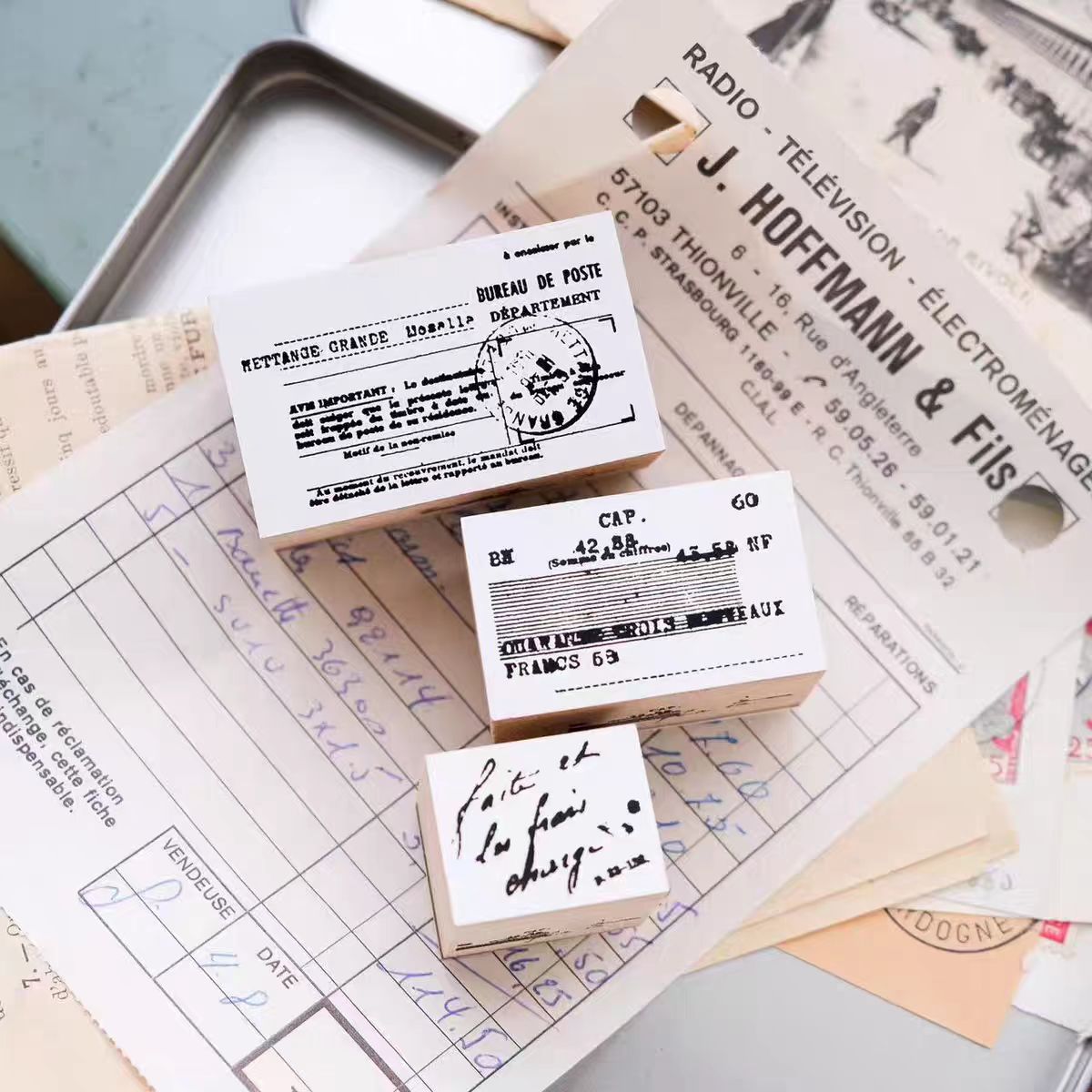 Wooden stamp (a set of 3 pcs)