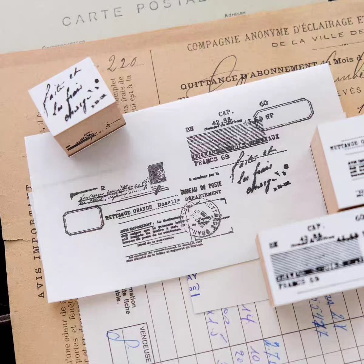 Wooden stamp (a set of 3 pcs)