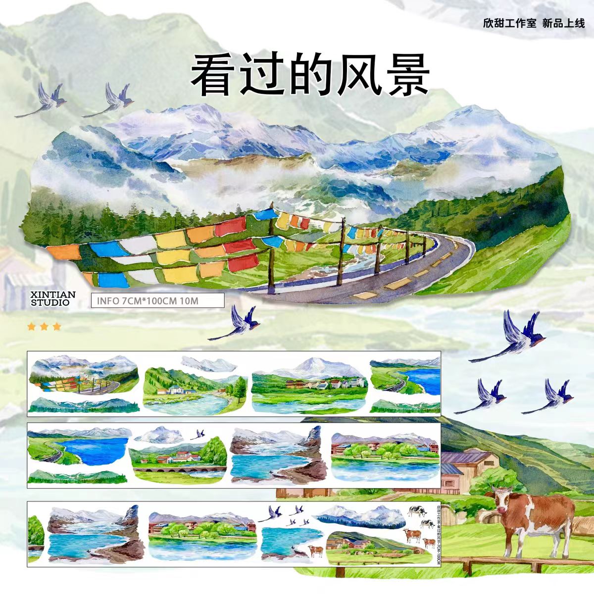 Journal landscape PET tape (10m/roll)