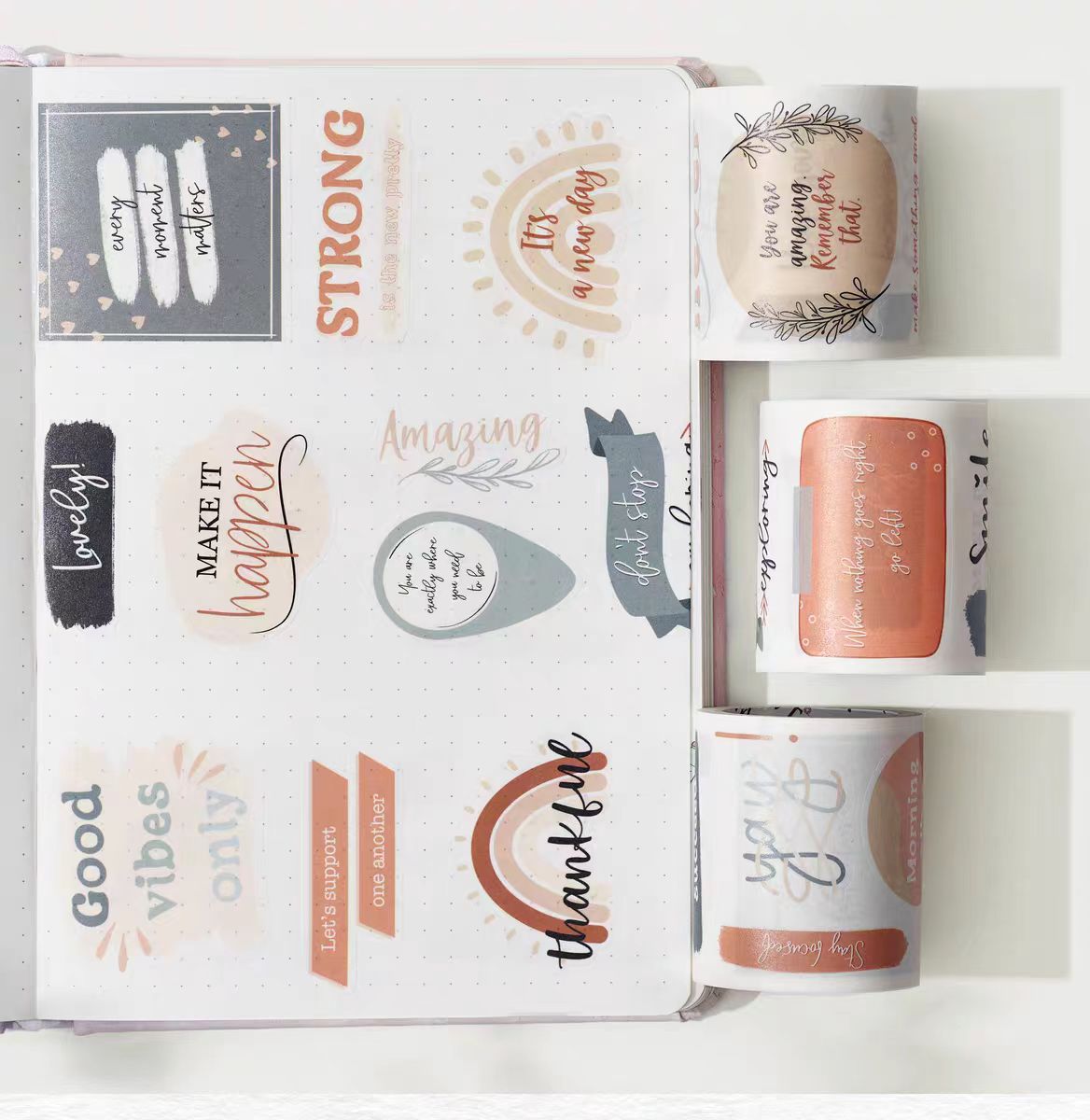 Journal pre-cut washi tape set (3 rolls) 5cm*5m/roll