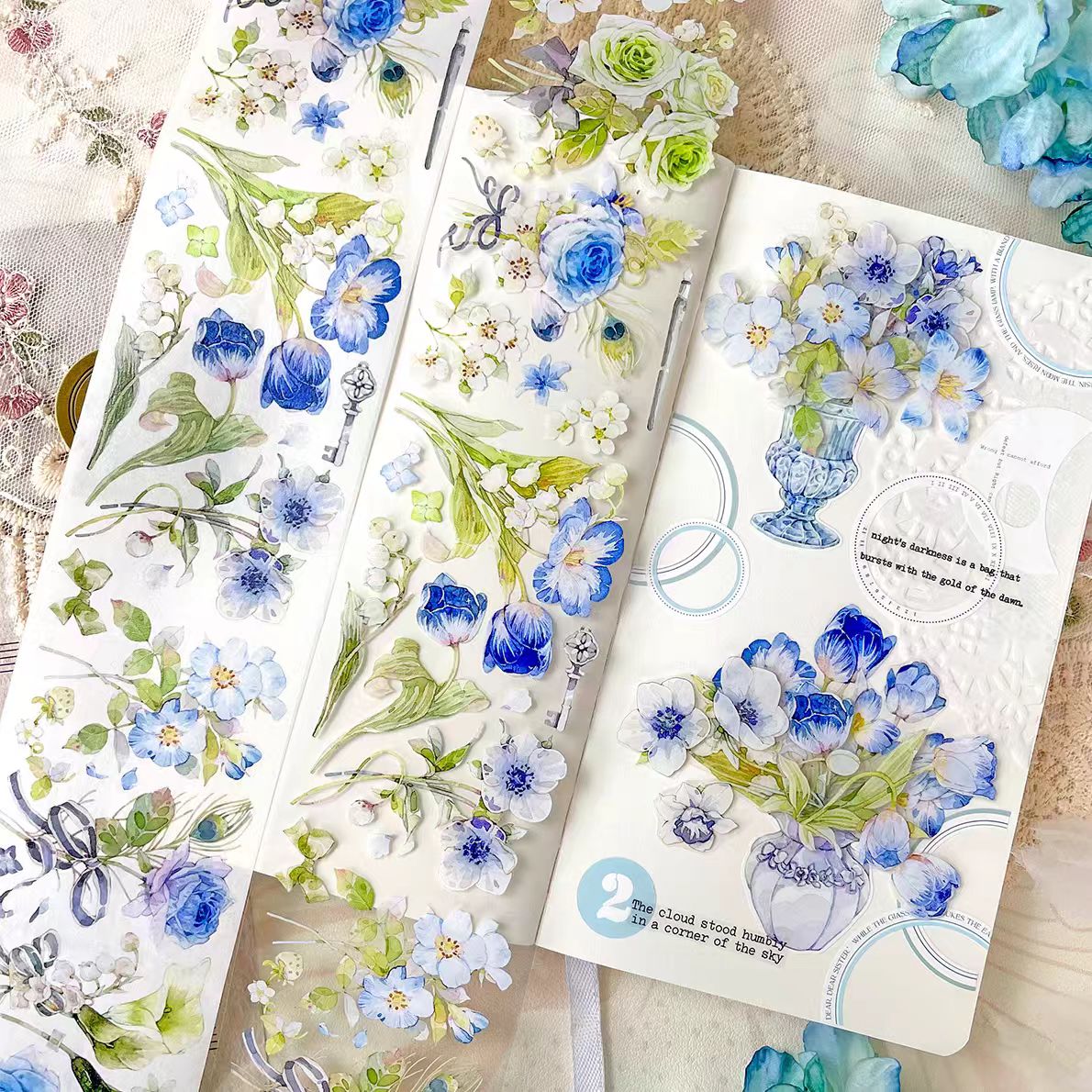 Journal pre-cut tape (Flower) 6m/roll