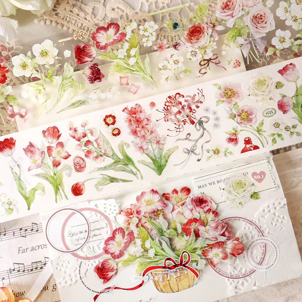 Journal pre-cut tape (Flower) 6m/roll