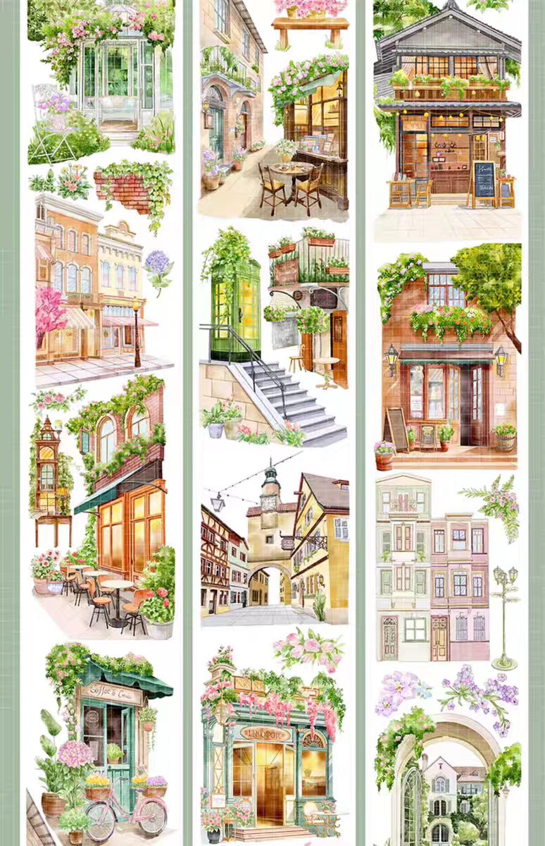 Journal PET tape (City Street Scene) 7.5cm*5m/roll