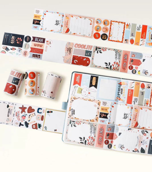 Journal pre-cut writing paper tape (7cm*5m/roll)