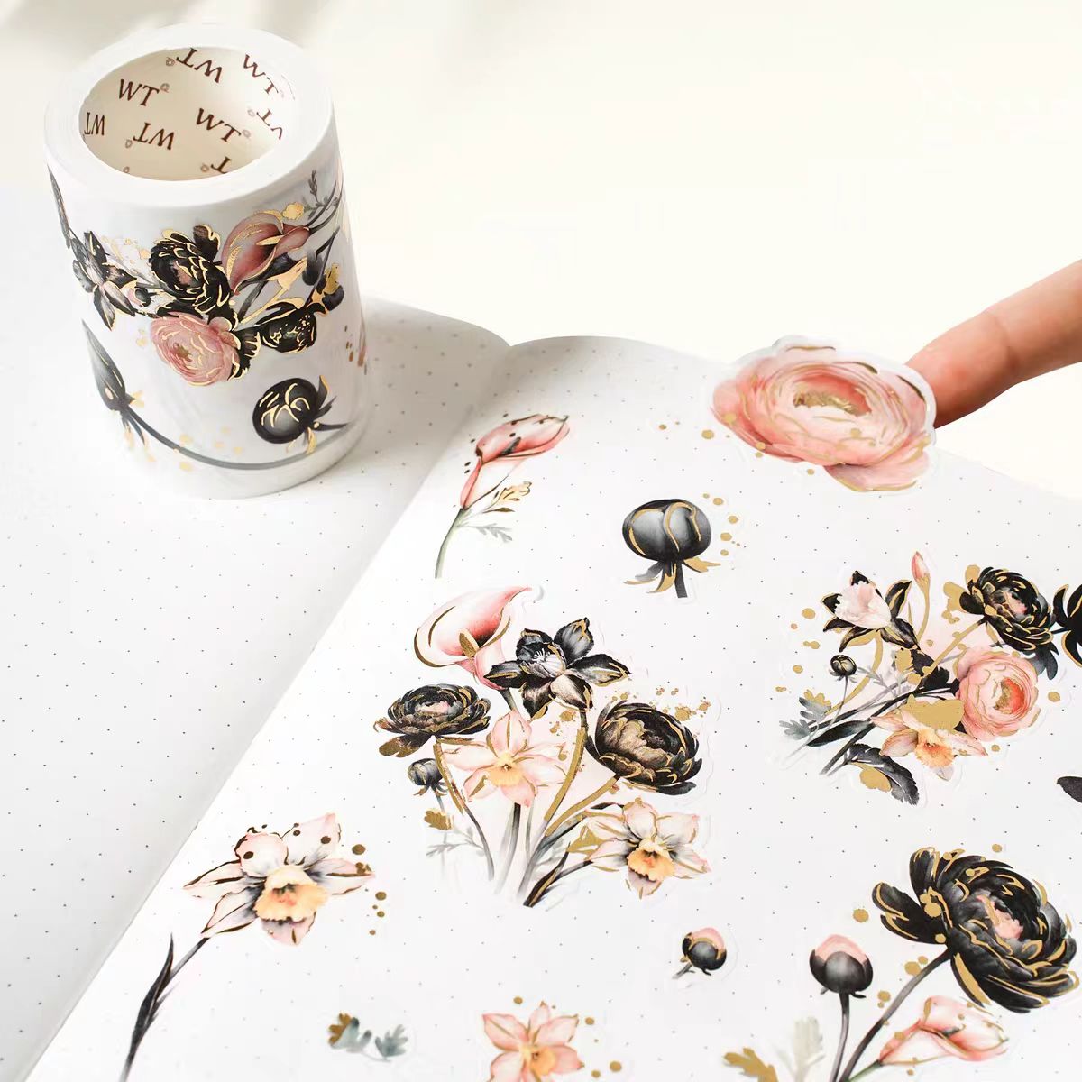 Journal pre-cut washi Writing paper tape (6cm*5m*2rolls/3.8cm*5m*1roll)