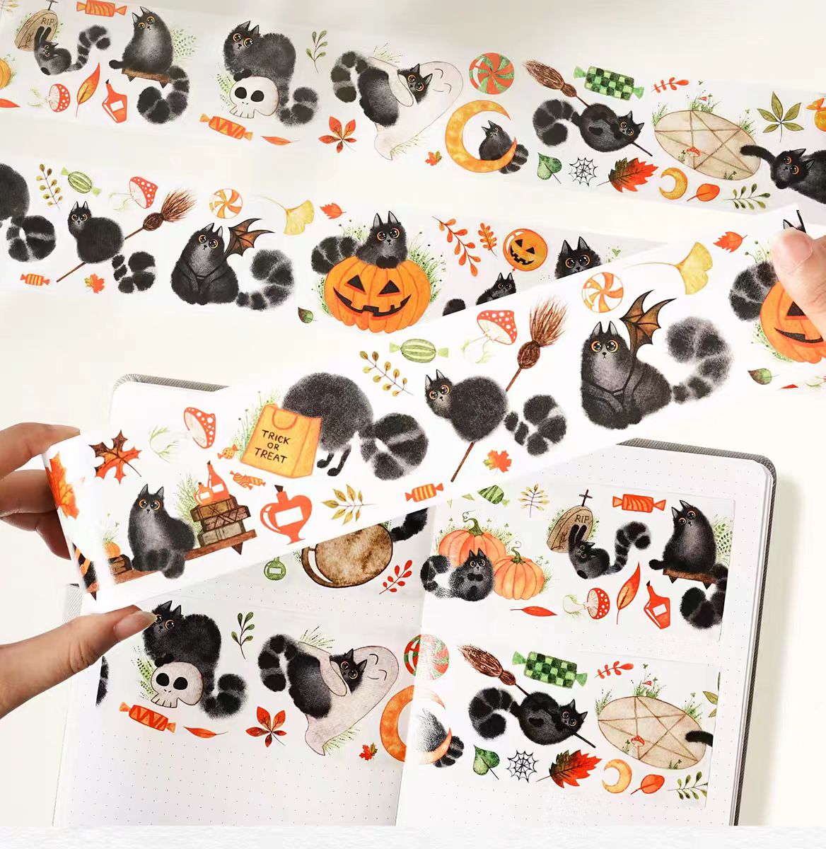 Journal pre-cut tape (5m/roll) Halloween Theme