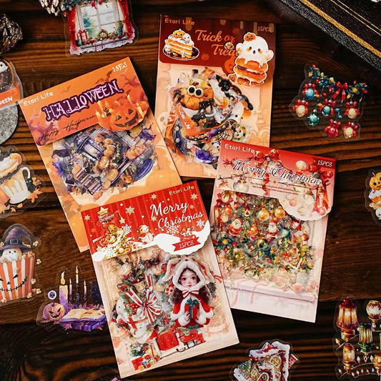 Journal sticker packs (Christmas & Halloween)