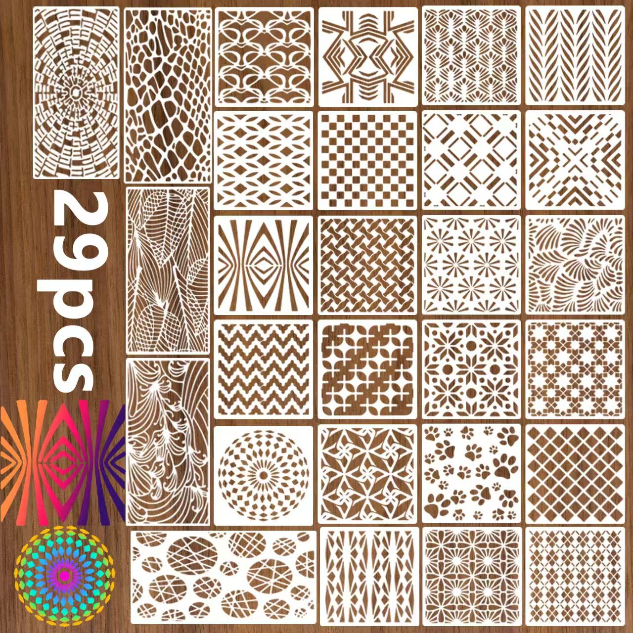 Scrapbook plastic stencils sets