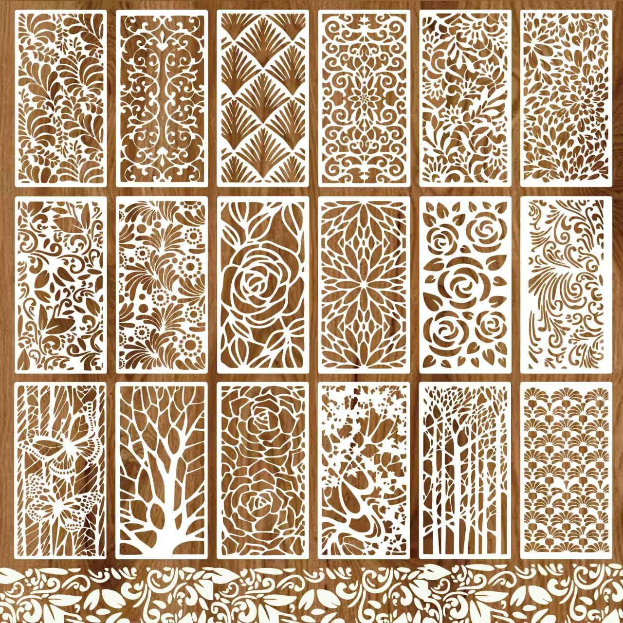 Scrapbook plastic stencils sets