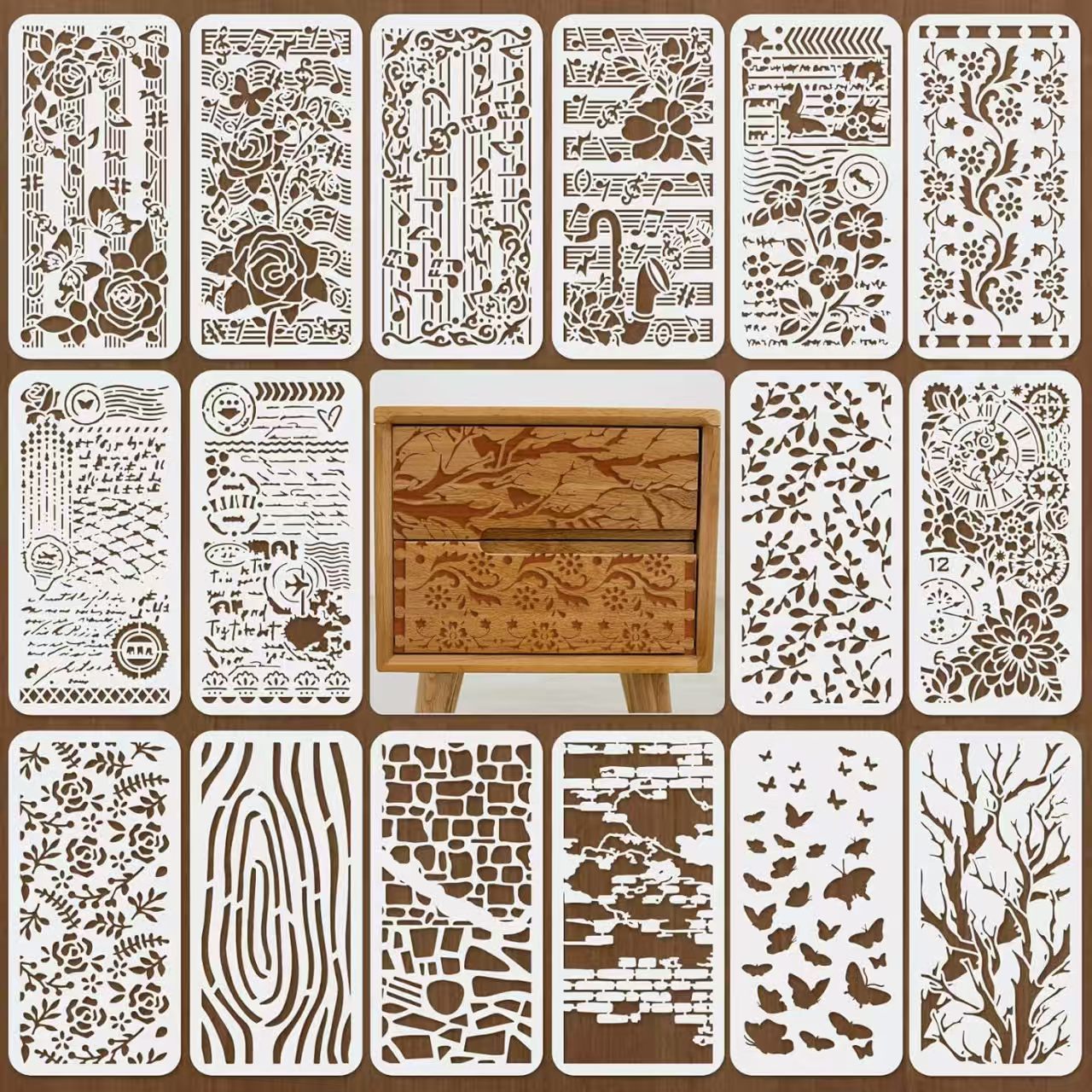 Scrapbook plastic stencils sets