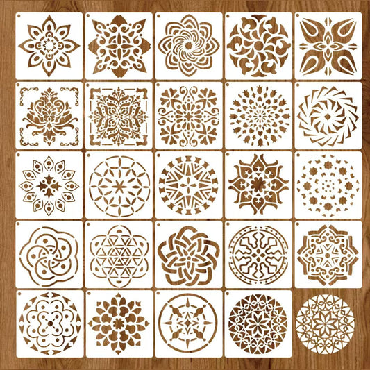 Scrapbook plastic stencils sets (Mandala)