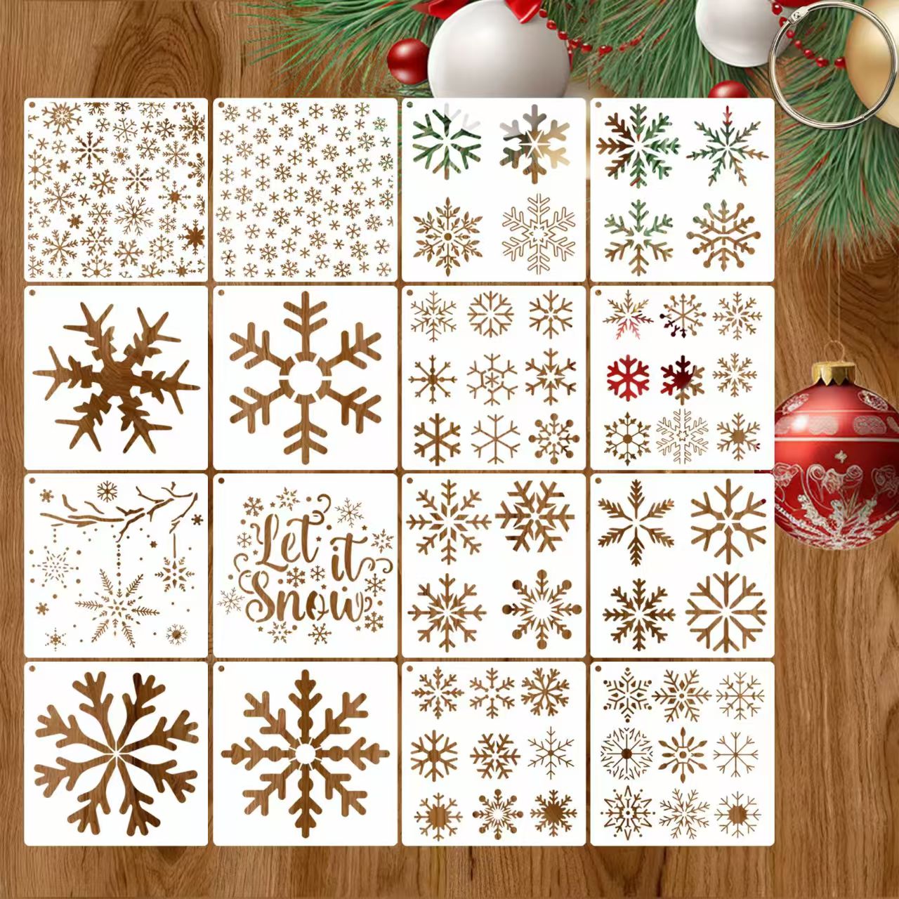 Scrapbook plastic stencils sets (Christmas)