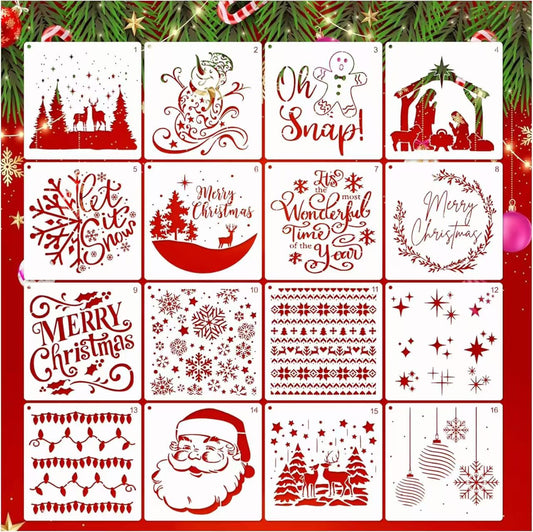 Scrapbook plastic stencils sets (Christmas)