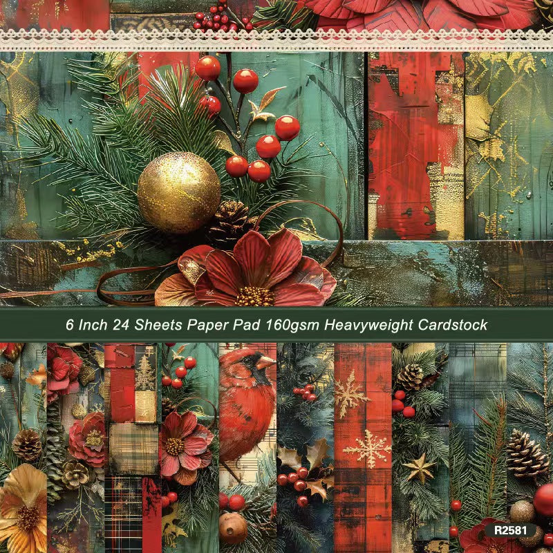 6 inch Journal paper packs (Christmas) 24 sheets/pack