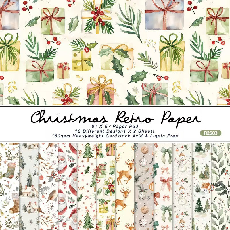 6 inch Journal paper packs (Christmas) 24 sheets/pack