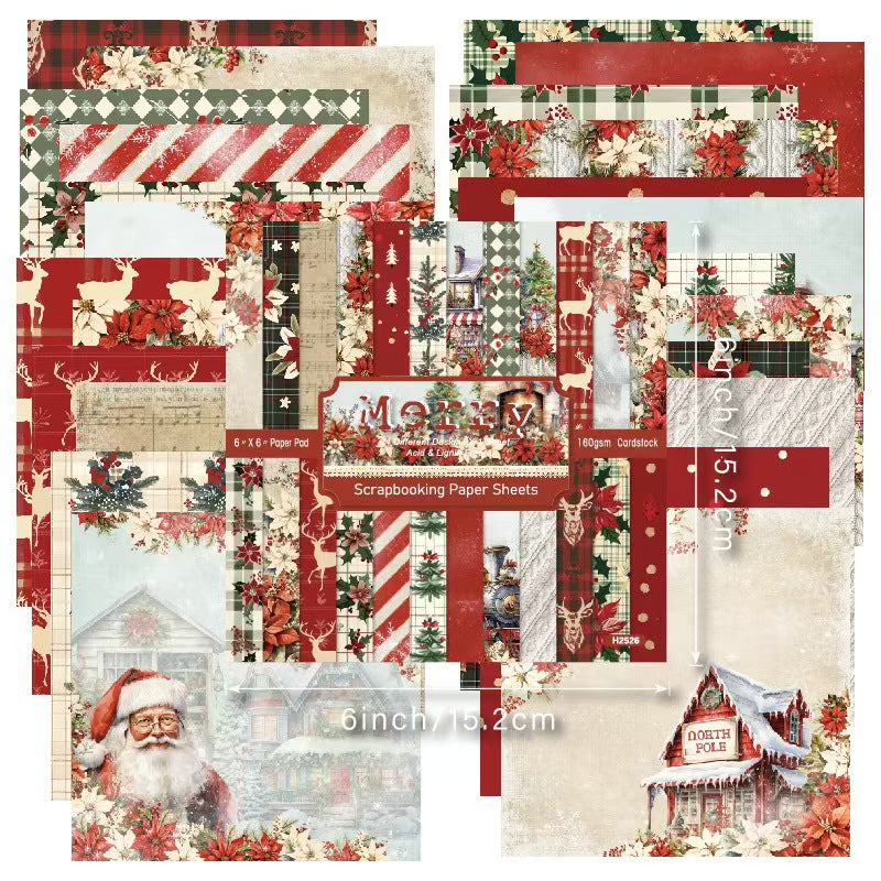 6 inch Journal paper packs (Christmas) 24 sheets/pack