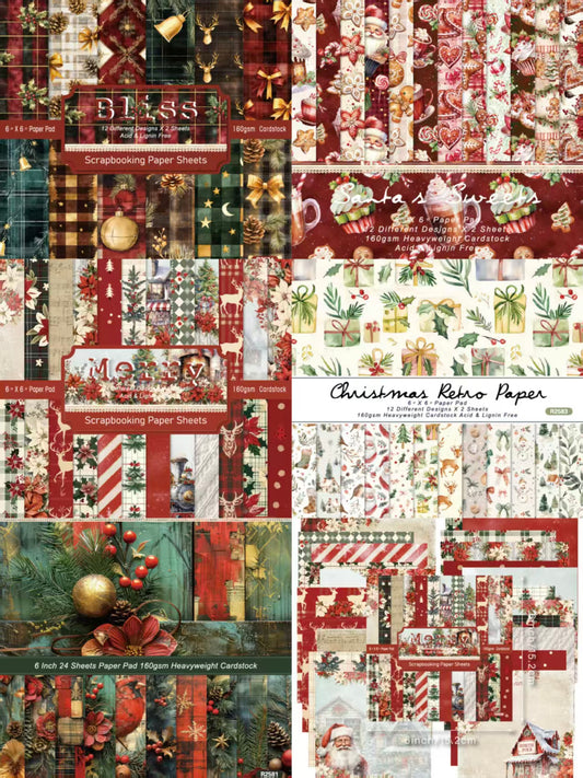 6 inch Journal paper packs (Christmas) 24 sheets/pack