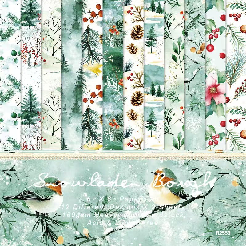 6 inch Journal paper packs (Christmas) 24 sheets/pack