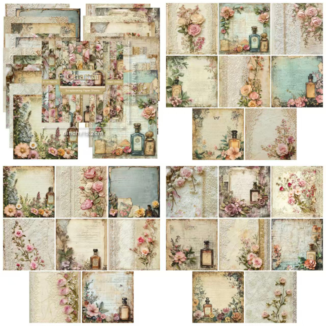 6 inch Journal paper packs (24 sheets/pack)