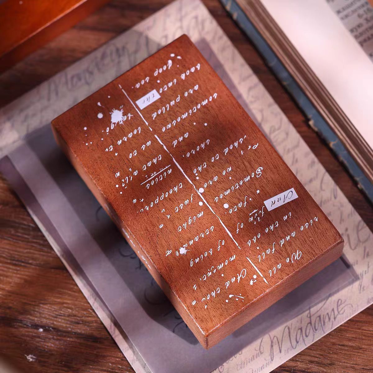 Wooden stamp (9.7*6cm)