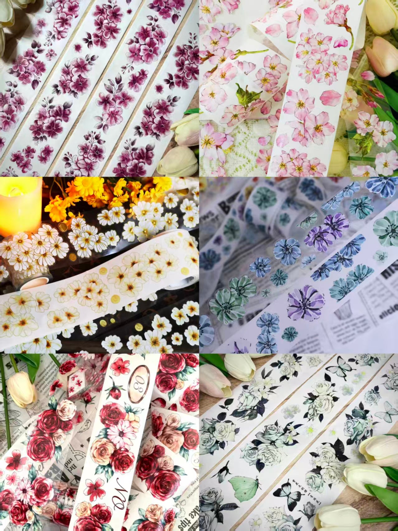 Journal flower PET tape (5m/roll)