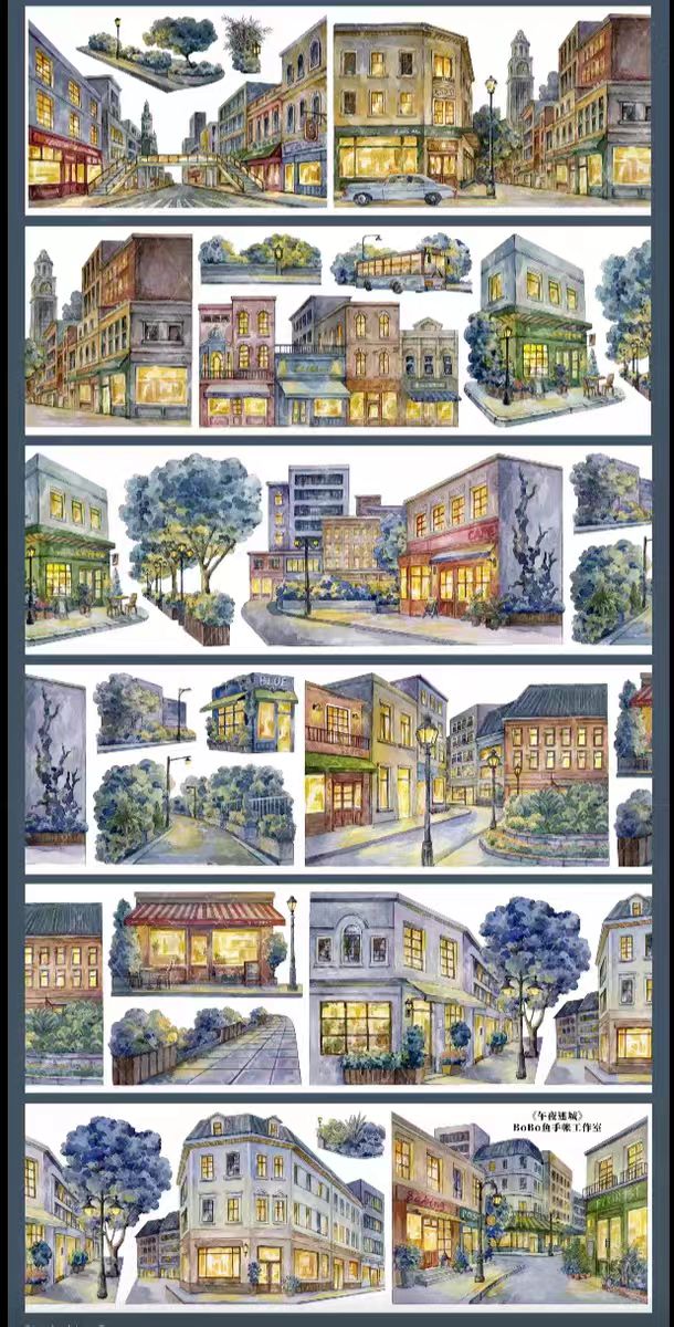 Journal landscape Shell light PET tape (5m/roll)