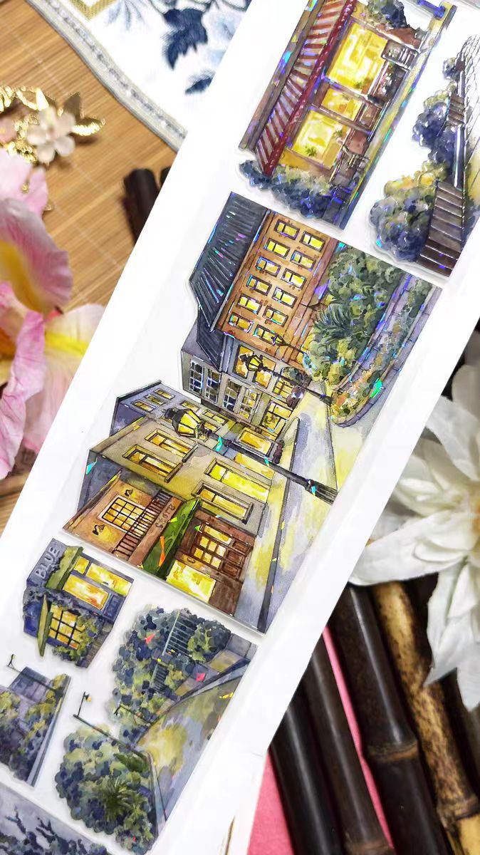 Journal landscape Shell light PET tape (5m/roll)