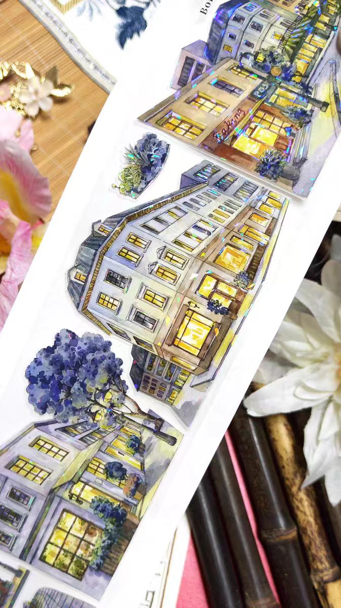 Journal landscape Shell light PET tape (5m/roll)