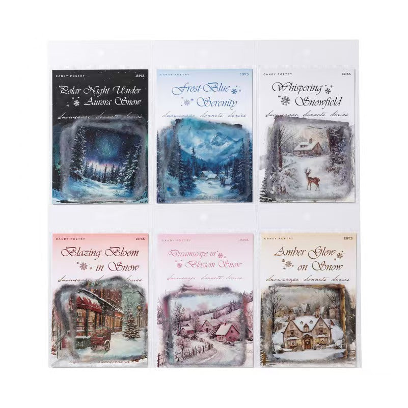 Journal sticker packs (Winter snow scene)