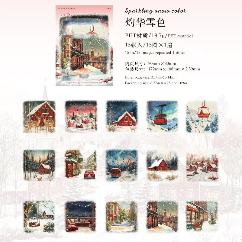 Journal sticker packs (Winter snow scene)