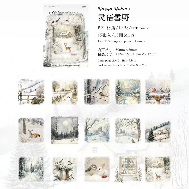 Journal sticker packs (Winter snow scene)