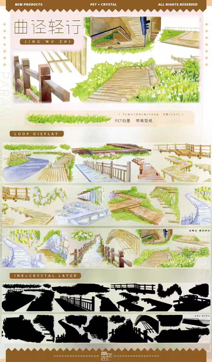 Journal landscape PET tape (5m/roll)